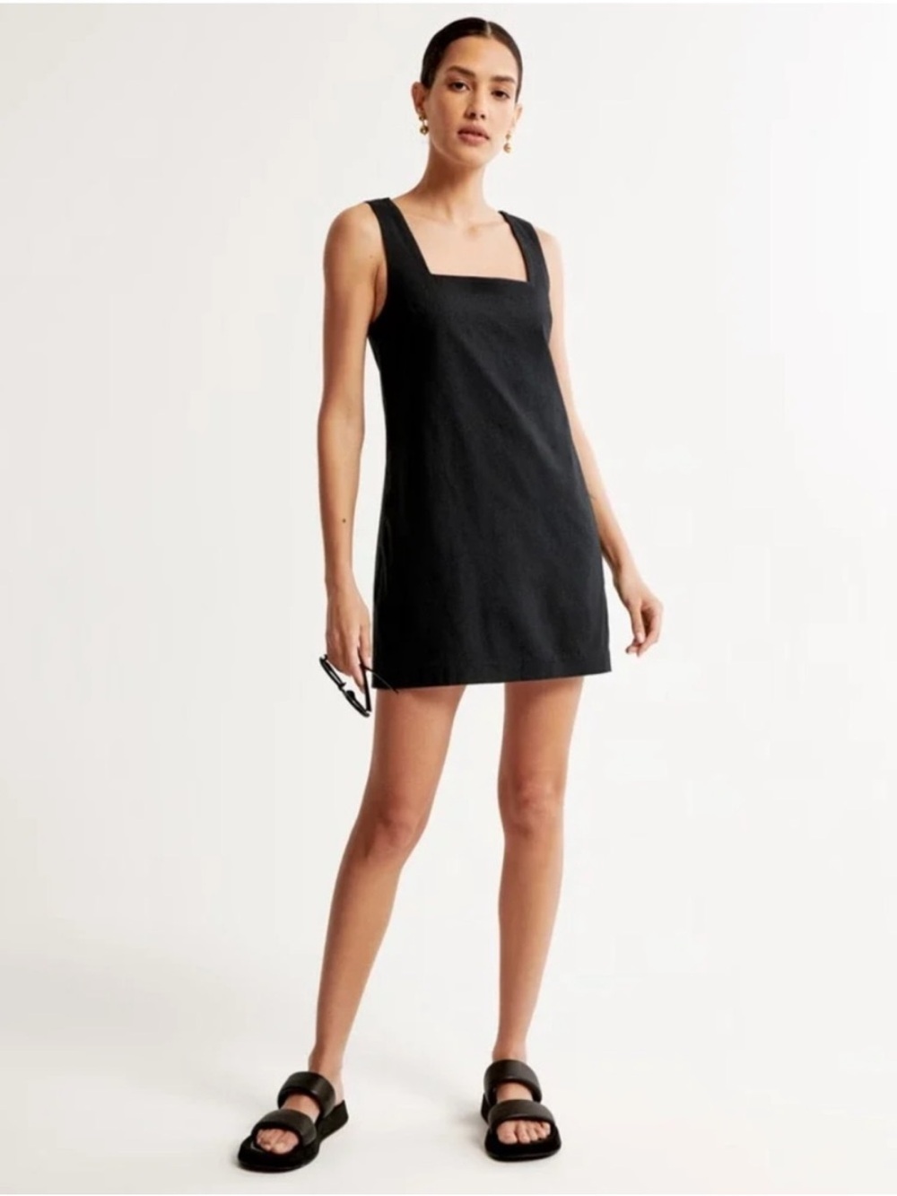 Abercrombie & Fitch Black Square-Neck Mini Dress